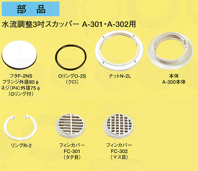 イケダ式 水流調整スカッパー A-301 A-302　（タテ目・マス目） 【イケダ商会】