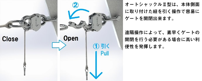 ステンレス製　オートシャックルⅡ型 PAT. 漁具 まき網用金具