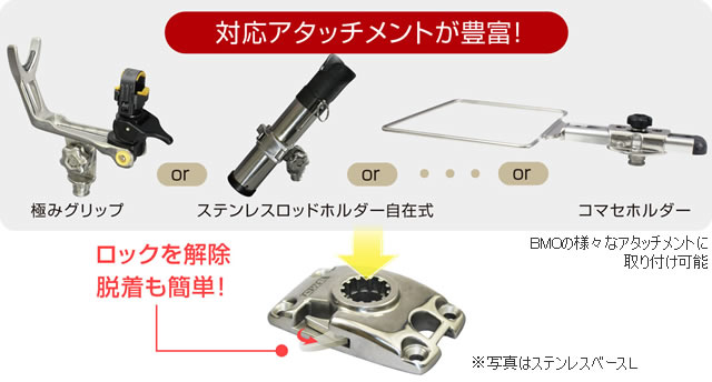 BMO　ステンレスベース（ステンベース）　　BMOの様々なアタッチメントが装着可能！