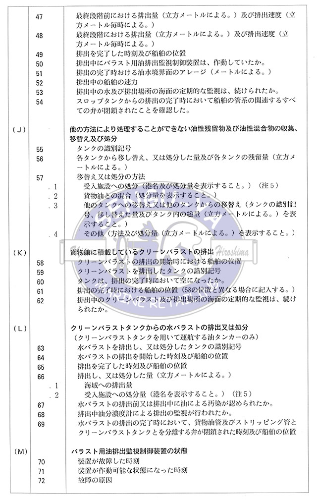【港文庫】 油記録簿 油タンカー OIL RECORD BOOK　Oil tankers （A4サイズ）