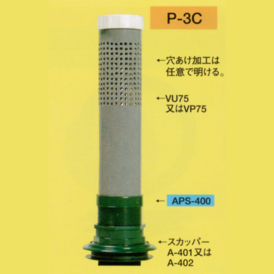 イケダ式 パイプ受け P-1,P-2,P-3 （塩ビ スカッパー） 【イケダ商会】