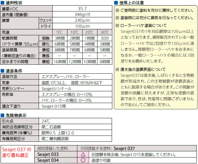 船底 塗料 SEAJET 037 2L ピュアホワイト 1液 型 亜酸化銅フリー タイプ FRP アルミ 舟用 防汚 プレジャー ボート ヨット 中国塗料 Dワ 代引不可 - 3