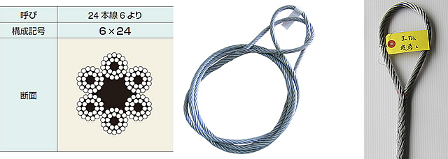 JIS 玉掛編み込みワイヤー G/O メッキ